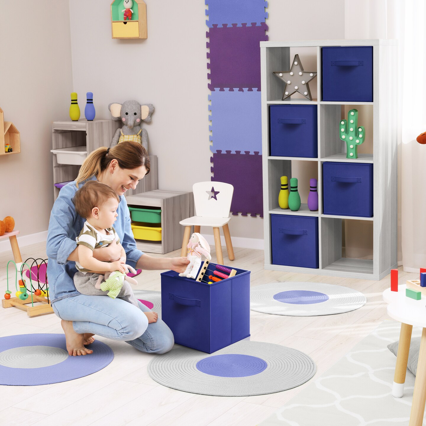 Sorbus 8 Pack 11 Inch Foldable Storage Cubes with Handles- for Organizing Home, Shelves, Nursery, Playroom, Closet and More