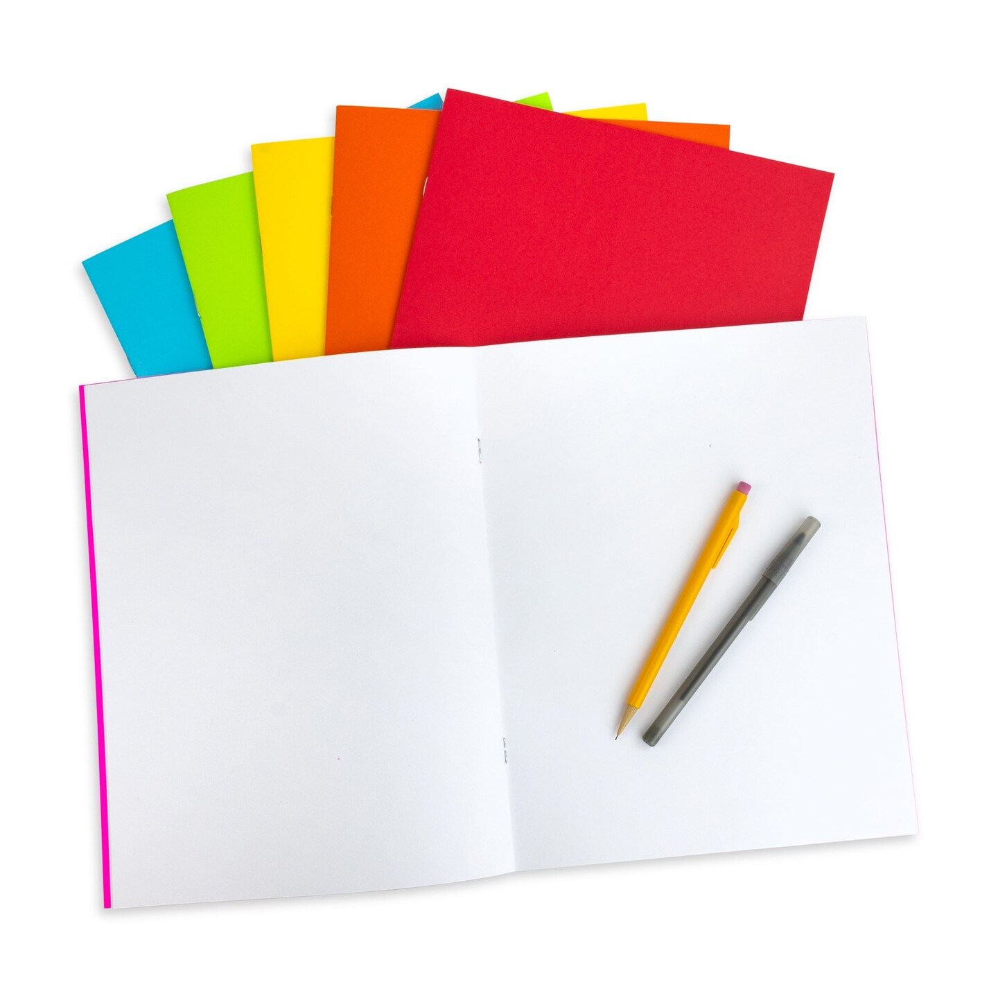 Bright Blank Books, 24 Pages, Assorted Colors, 8.5&#x22; x 11&#x22;, 6 Per Pack, 2 Packs