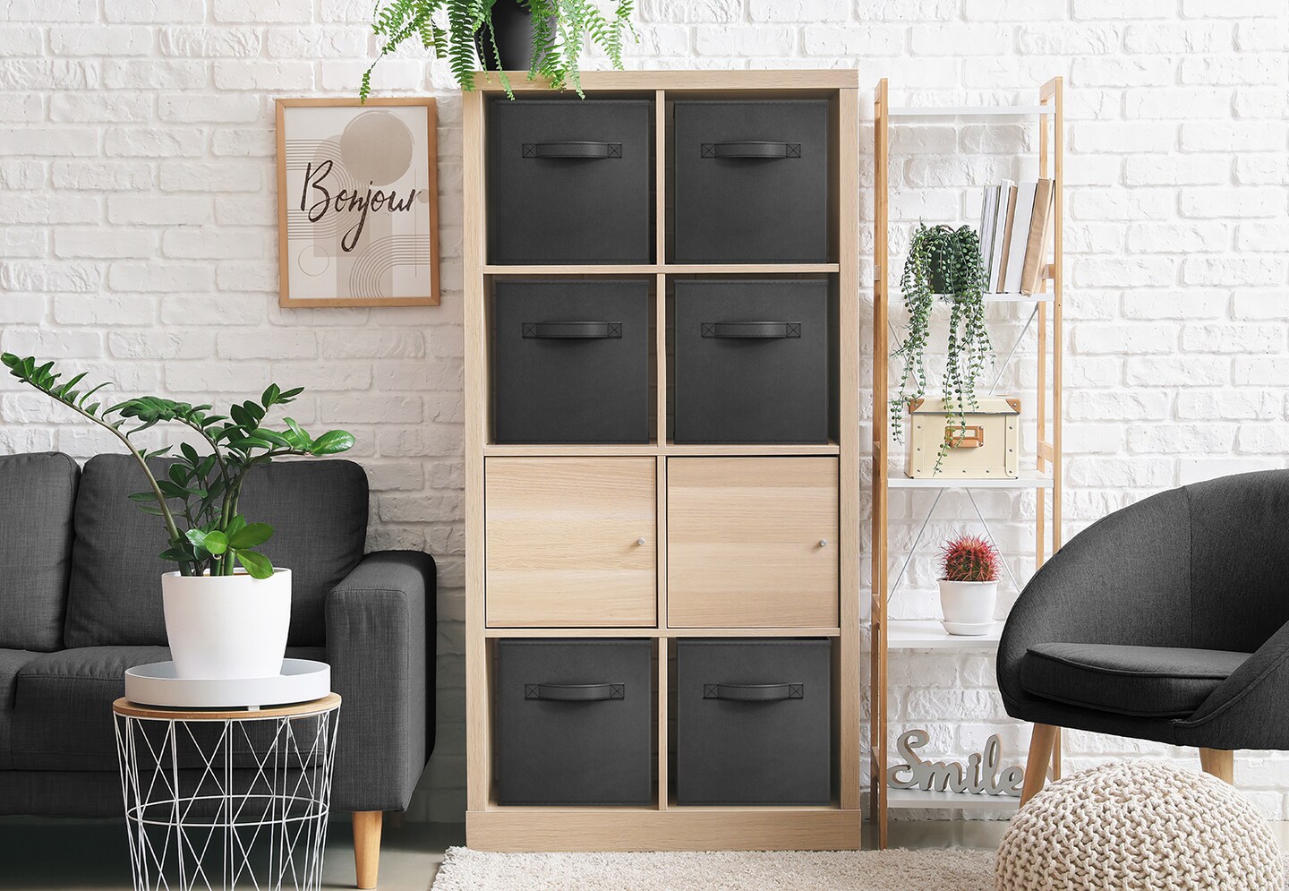 Sorbus 6 Pack 13 Inch Foldable Storage Cubes with Handles- for Organizing Home, Shelves, Nursery, Playroom, Closet and More