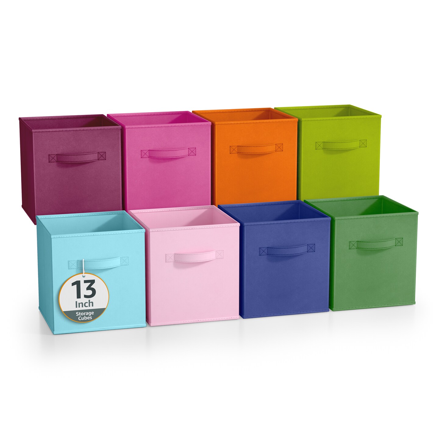 Sorbus 8 Pack 13 Inch Foldable Storage Cubes with Handles- for Organizing Home, Shelves, Nursery, Playroom, Closet and More
