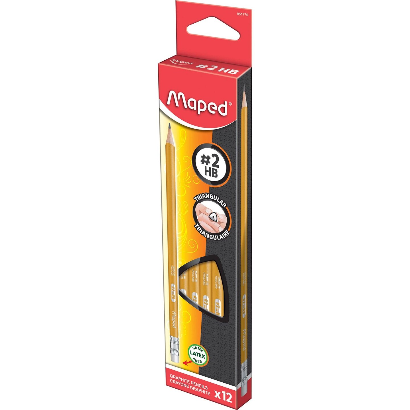 Essentials Triangular Graphite #2 Pencils, 12 Per Pack, 12 Packs