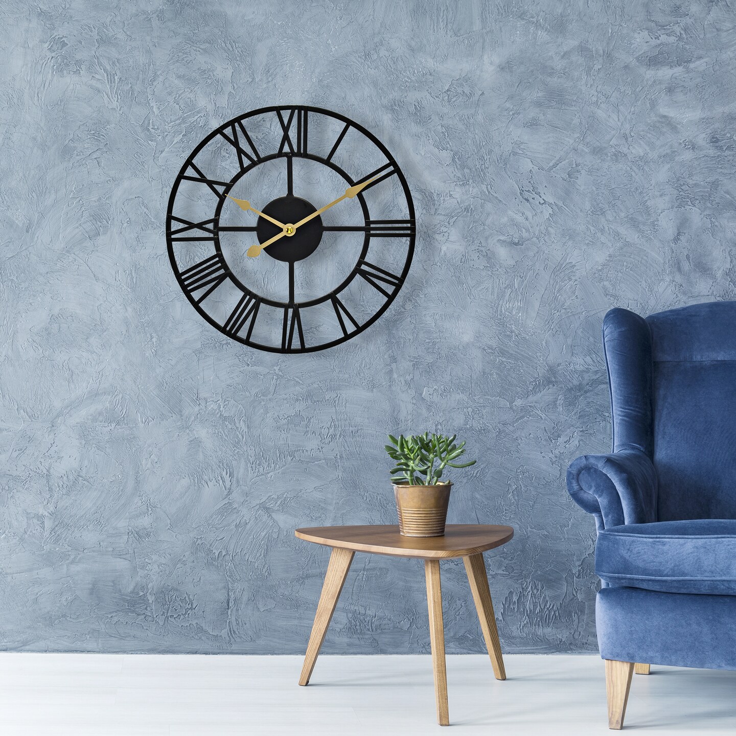 Sorbus 16" Oversized Black Metal Decorative Analog Round Wall Clock - Beautifully decorate any wall space in the household
