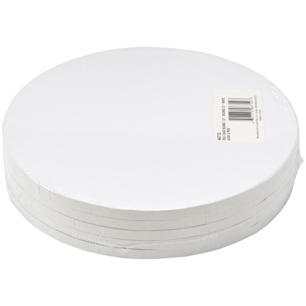 12&#x22; Round White Foil Cake Board 5ct