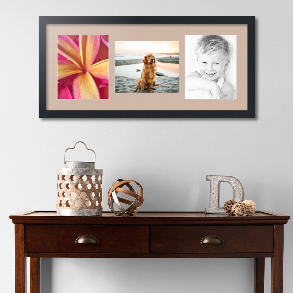 ArtToFrames Collage Photo Picture Frame with 3 - 8x10 inch Openings, Framed in Black with Over 62 Mat Color Options and Plexi Glass (CSM-3926-117)