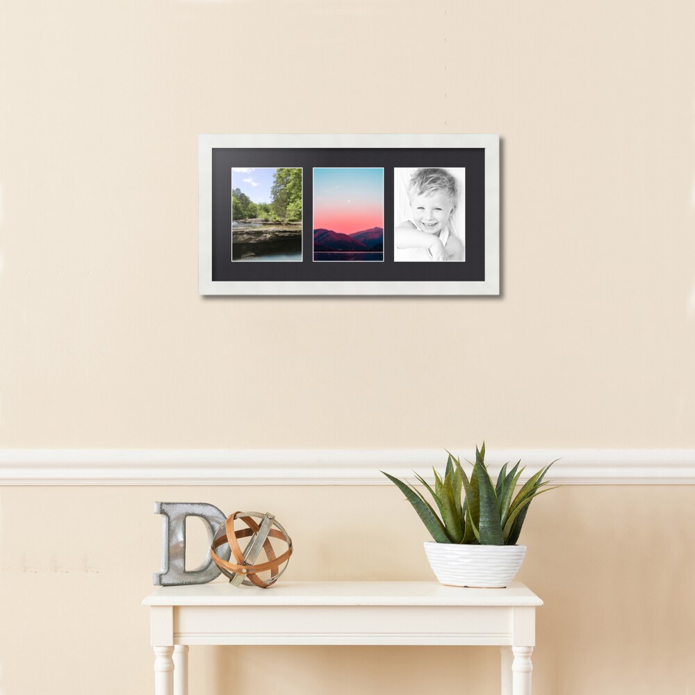 ArtToFrames Collage Photo Picture Frame with 3 - 6x8 inch Openings, Framed in White with Over 62 Mat Color Options and Plexi Glass (CSM-3966-782)