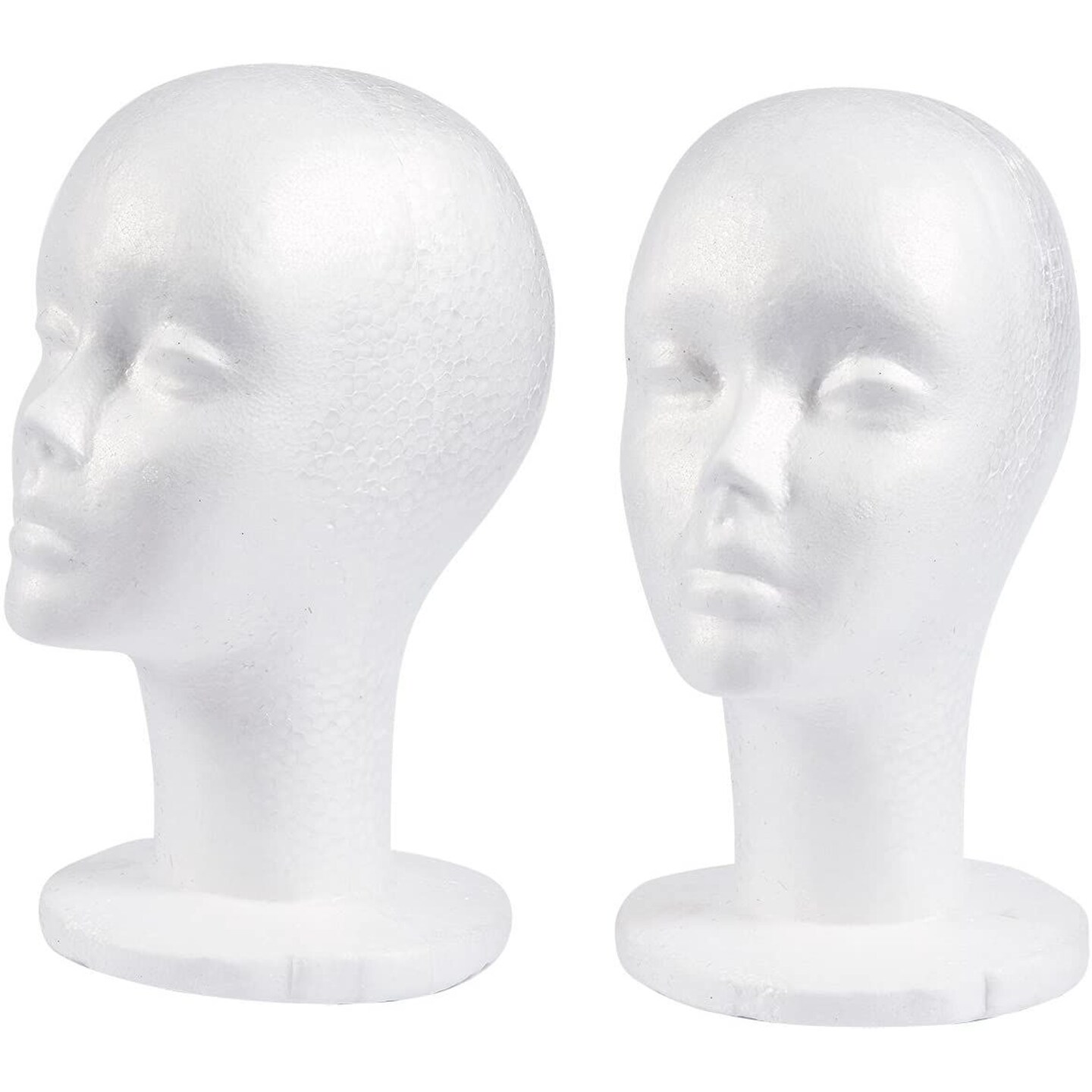 Female Foam Mannequin Head, Wig Display (11.8 in, 2 Pack)