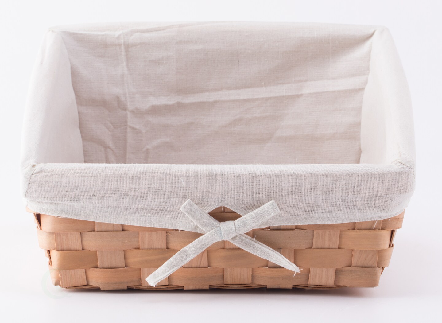 Wooden Angled Display Basket with Fabric Liner for Storage and Display