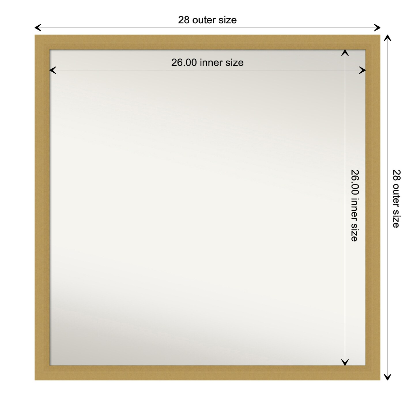 Amanti Art Non-Beveled Wall Mirror, Grace Brushed Gold Narrow Frame ...