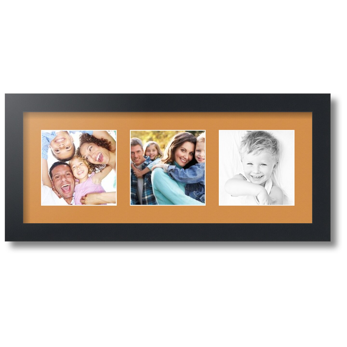 ArtToFrames Collage Photo Picture Frame with 3 - 5x5 inch Openings, Framed in Black with Over 62 Mat Color Options and Regular Glass (CSM-3926-95)
