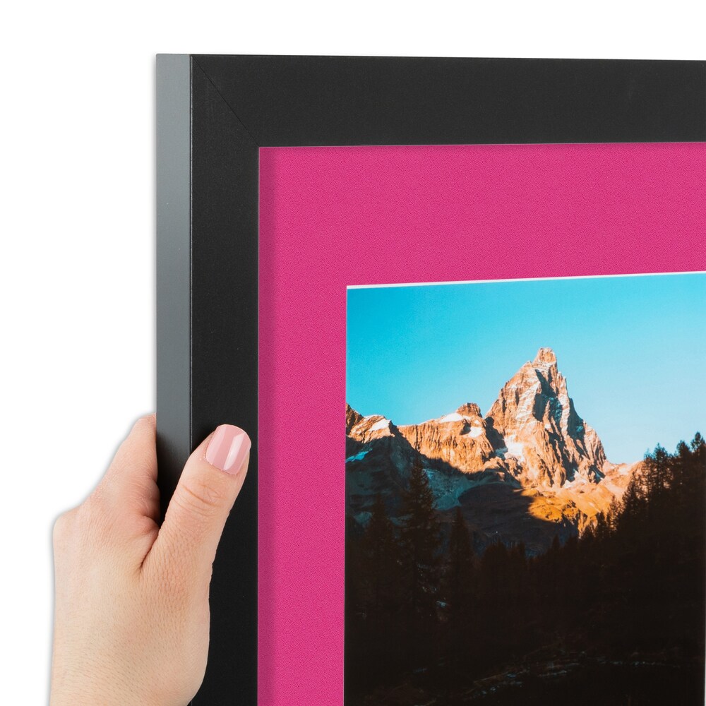 ArtToFrames Collage Photo Picture Frame with 1 - 11x14 inch Openings, Framed in Black with Over 62 Mat Color Options and Regular Glass (CSM-3926-726)