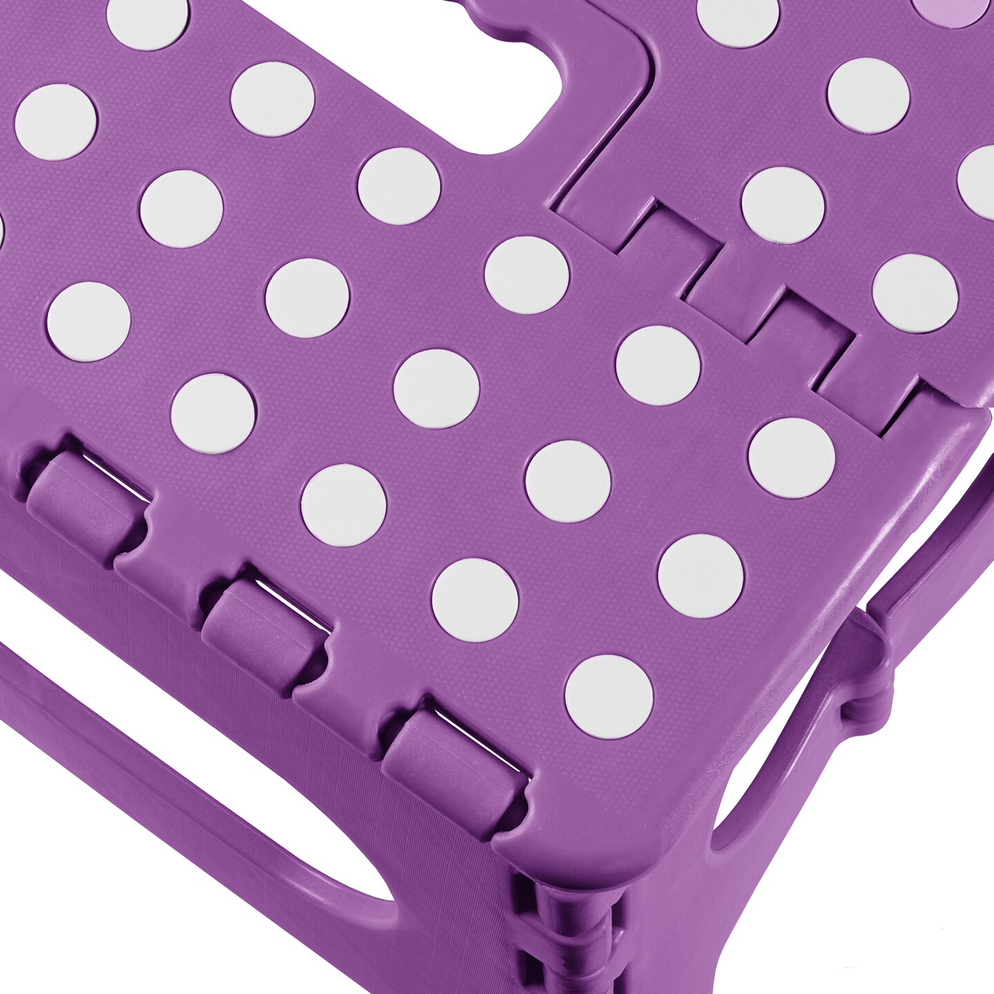 Casafield 9&#x22; Folding Step Stool with Handle, Purple - Portable Collapsible Small Plastic Foot Stool for Kids and Adults - Use in the Kitchen, Bathroom and Bedroom