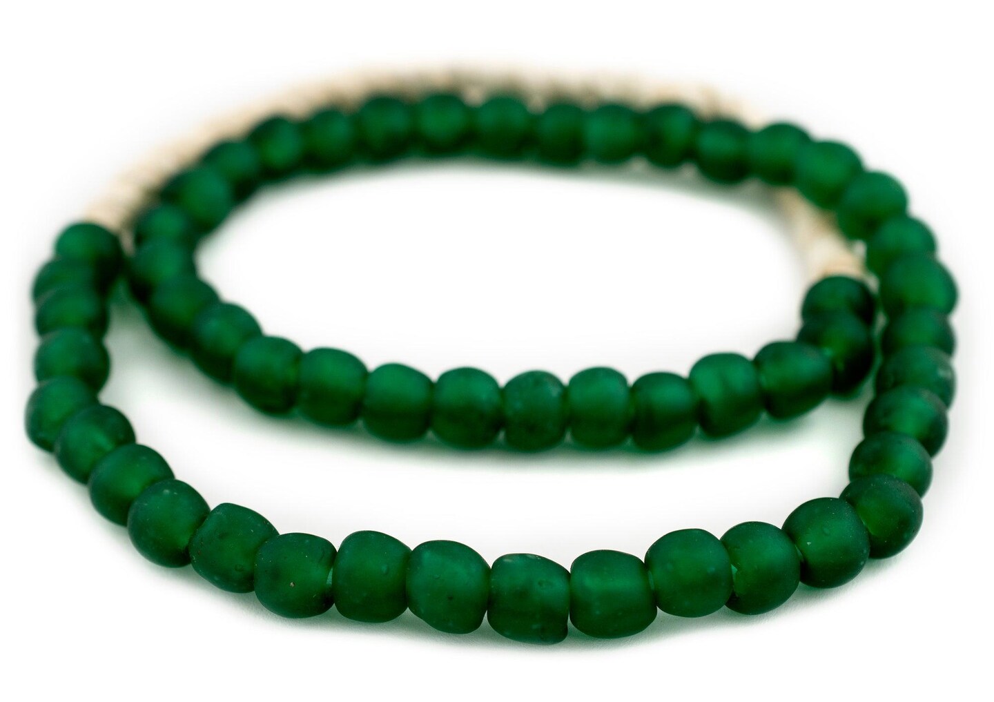 The Bead Chest African Recycled Glass Beads, 11mm - Full Strand Eco-Friendly Fair Trade Sea Glass Beads from Ghana Handmade Ethnic Round Spherical Tribal Boho Krobo Spacer Beads