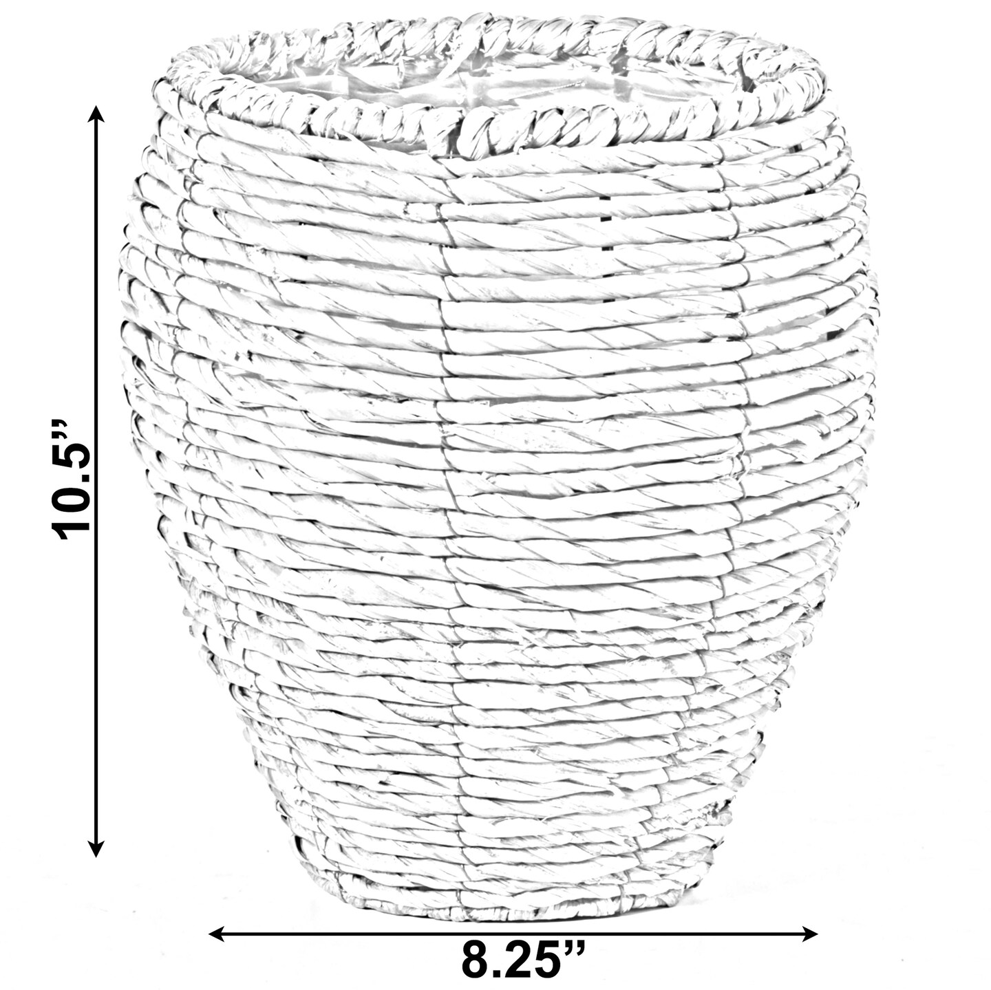 Woven Round Flower Pot Planter Basket with Leak-Proof Plastic Lining