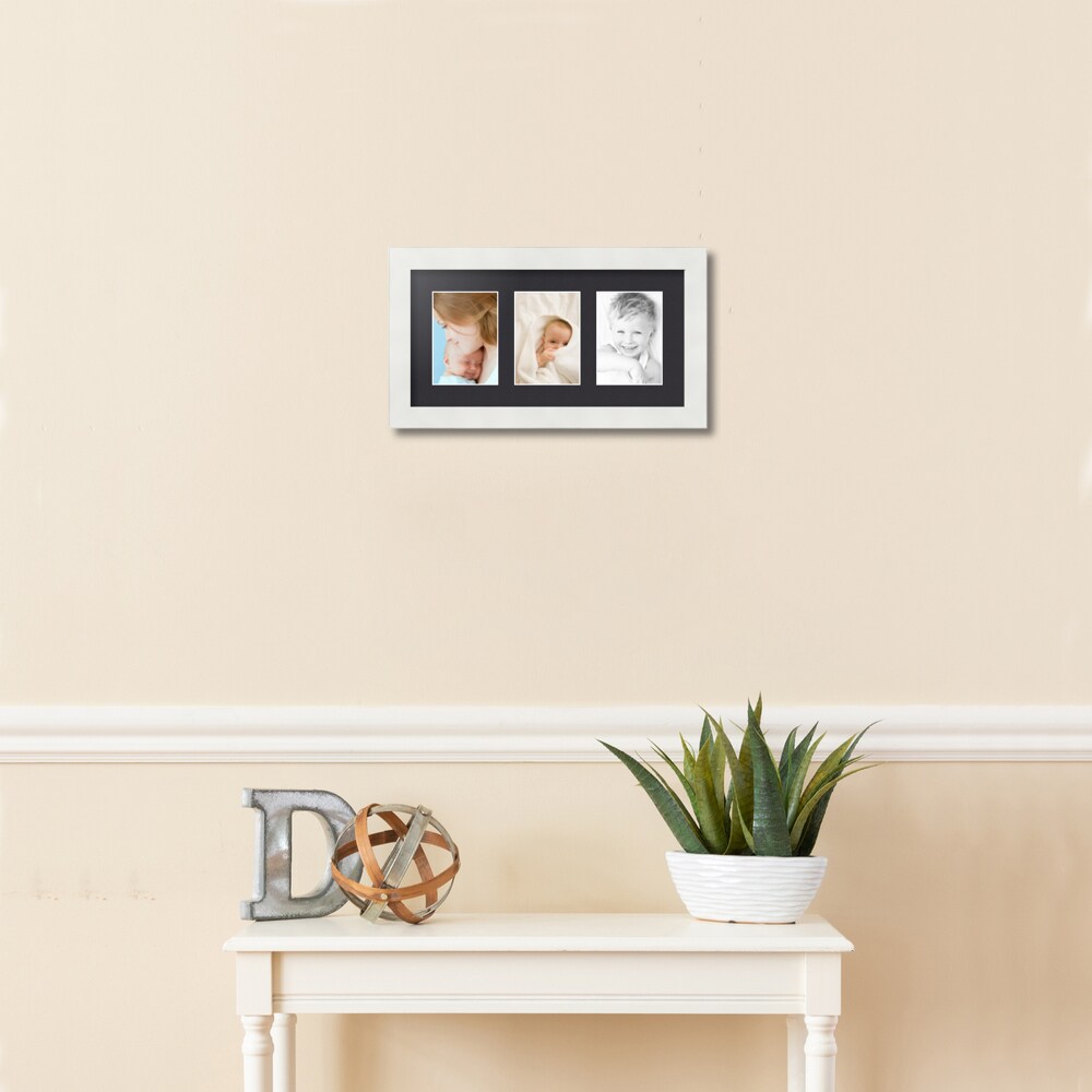 ArtToFrames Collage Photo Picture Frame with 3 - 3.5x5 inch Openings, Framed in White with Over 62 Mat Color Options and Regular Glass (CSM-3966-29)