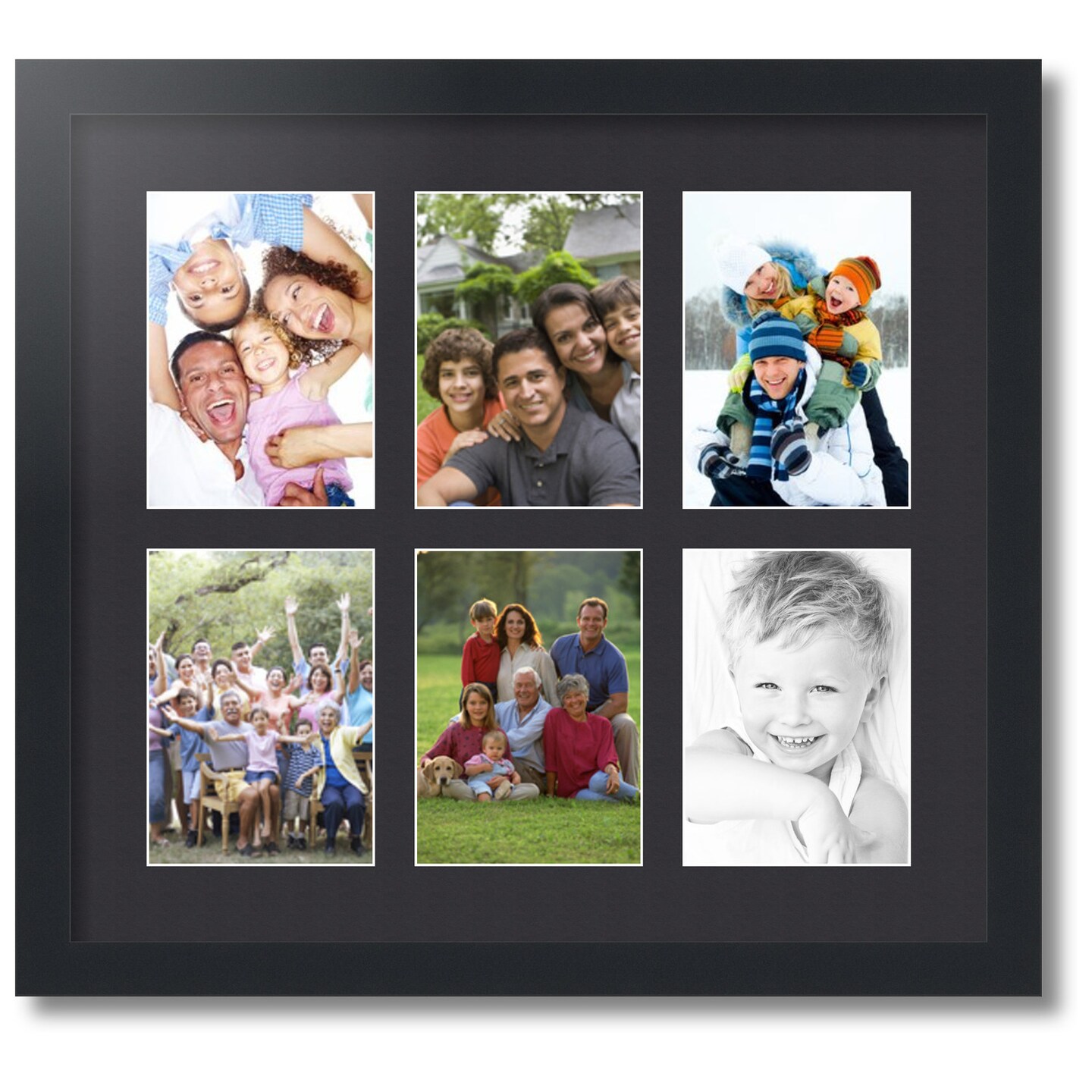 ArtToFrames Collage Photo Picture Frame with 6 - 5x7 inch Openings, Framed in Black with Over 62 Mat Color Options and Plexi Glass (CSM-3926-2041)