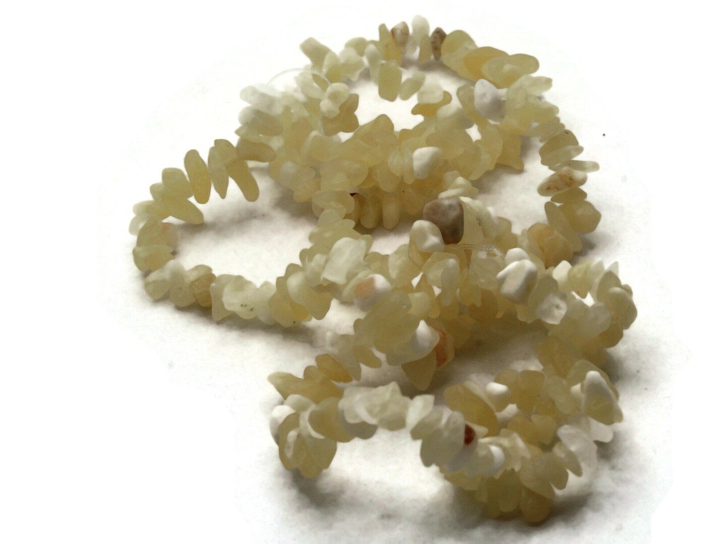 33 inch Small Aragonite Stone Chips Yellow Gemstone Beads