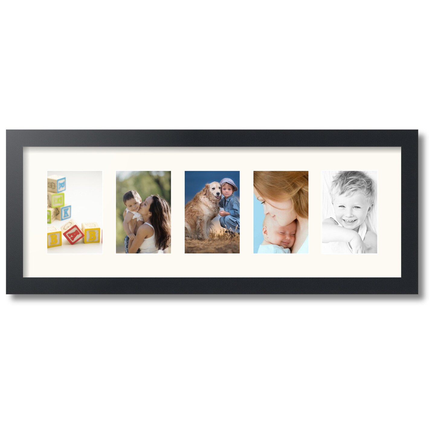 ArtToFrames Collage Photo Picture Frame with 5 - 4x6 inch Openings, Framed in Black with Over 62 Mat Color Options and Plexi Glass (CSM-3926-153)