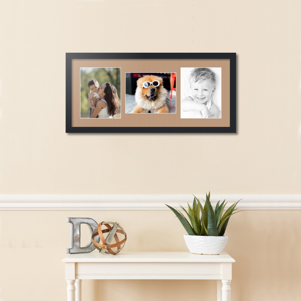 ArtToFrames Collage Photo Picture Frame with 3 - 8x10 inch Openings, Framed in Black with Over 62 Mat Color Options and Plexi Glass (CSM-3926-117)