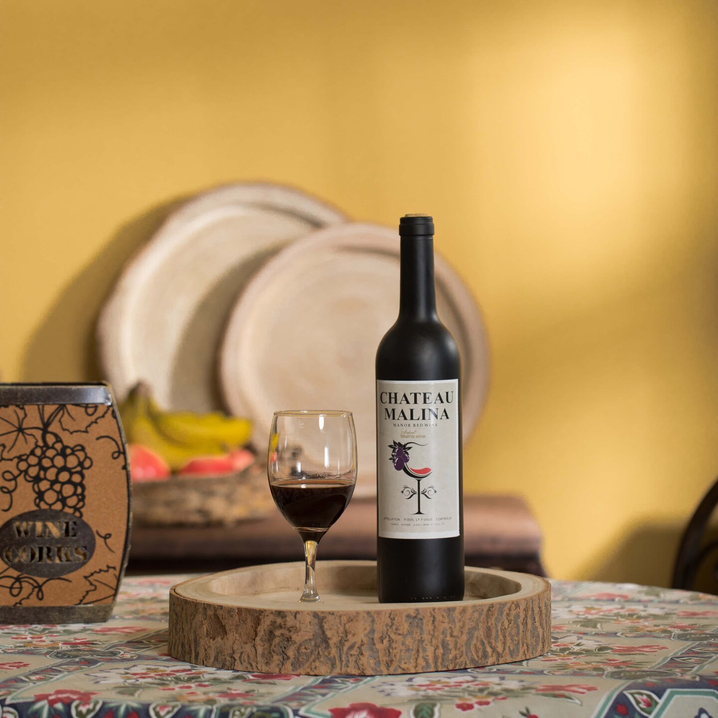 Wood Tree Bark Indented Display Tray Serving Plate Platter Charger