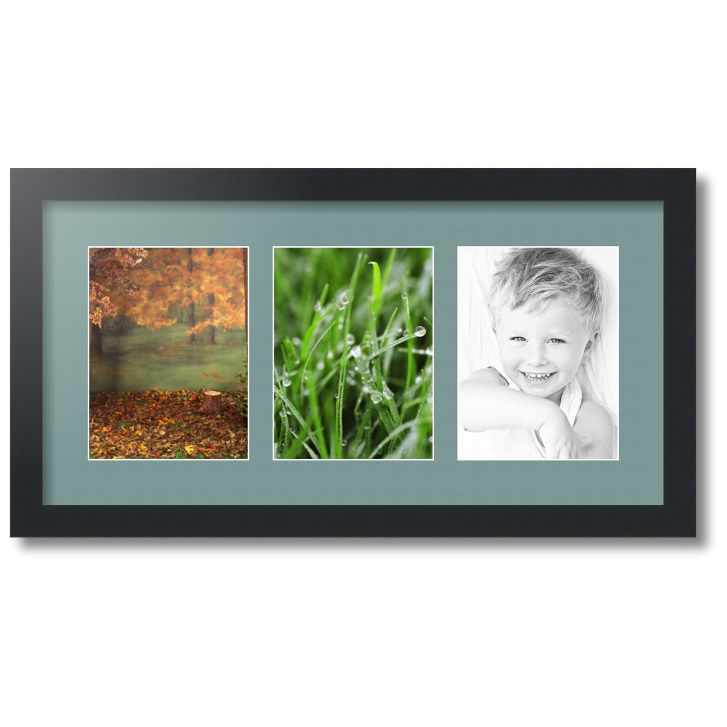 ArtToFrames Collage Photo Picture Frame with 3 - 6x8 inch Openings, Framed in Black with Over 62 Mat Color Options and Plexi Glass (CSM-3926-782)