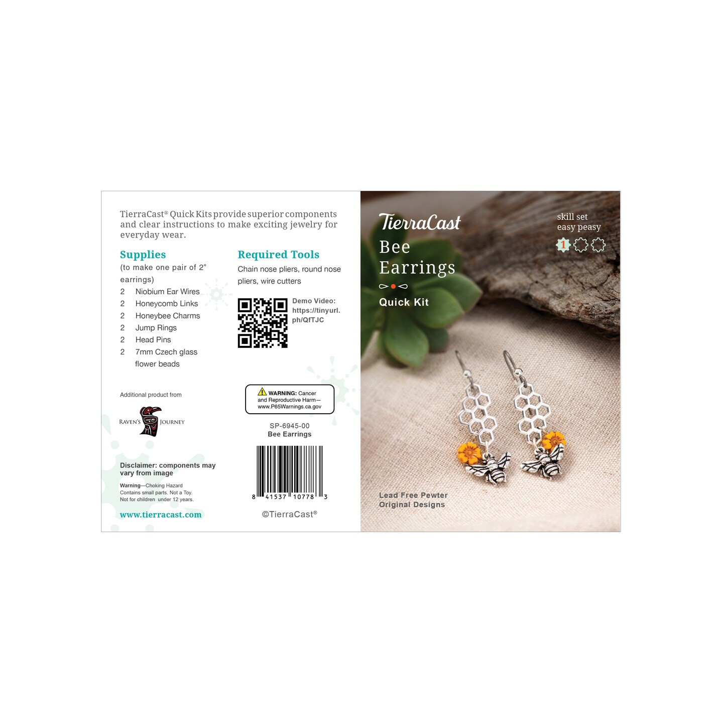 TierraCast Bee Earrings Jewelery Making Kit Michaels