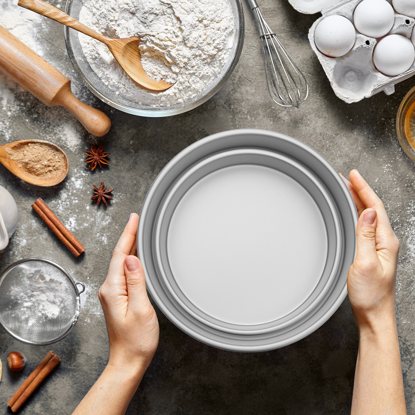 Last Confection Aluminum 2-Piece Round Cake Pan Sets - Professional Bakeware