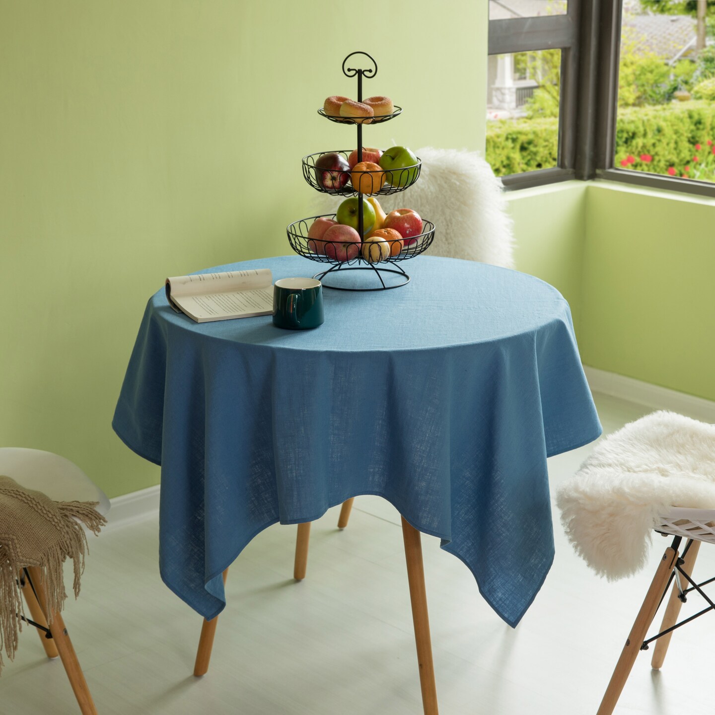 Deerlux 100% Pure Linen Washable Tablecloth Solid Color