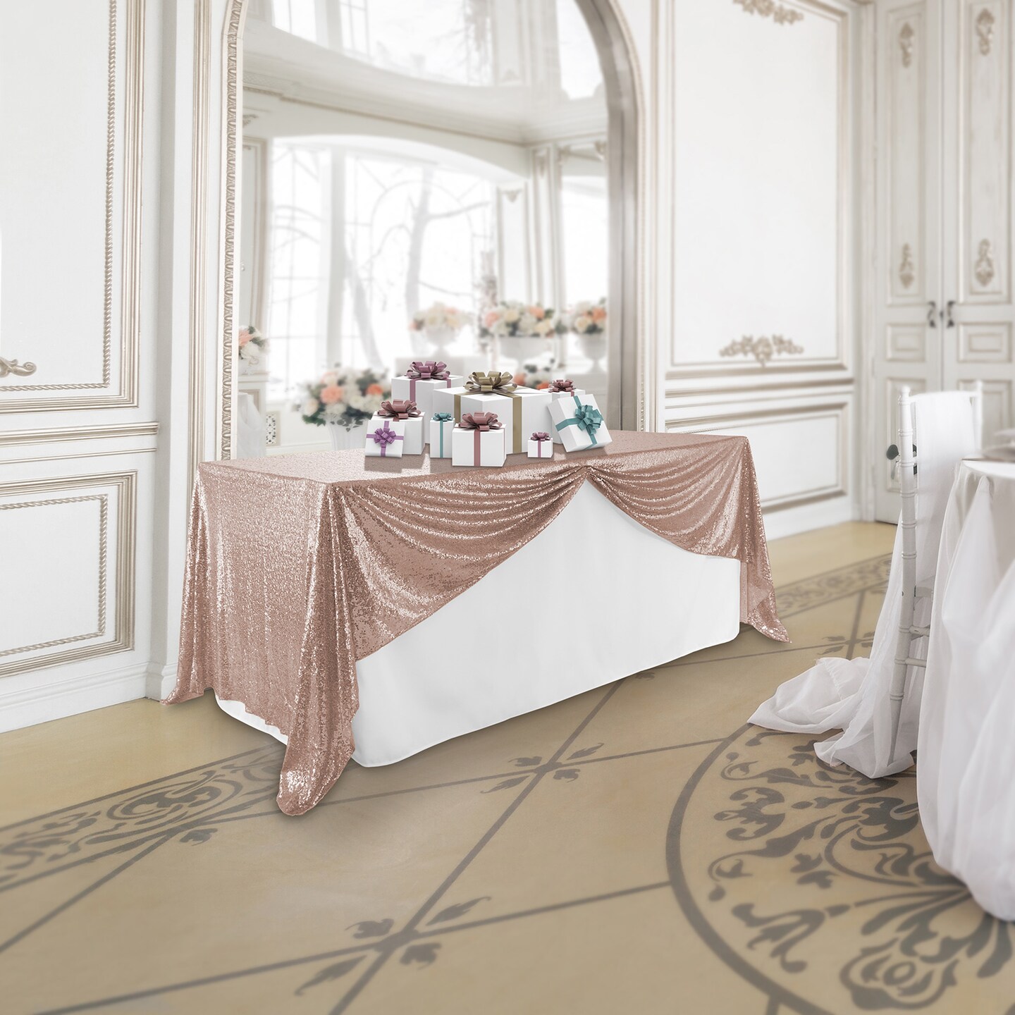 Lann&#x27;s Linens Sequin Tablecloths, Overlay Covers and Table Runners