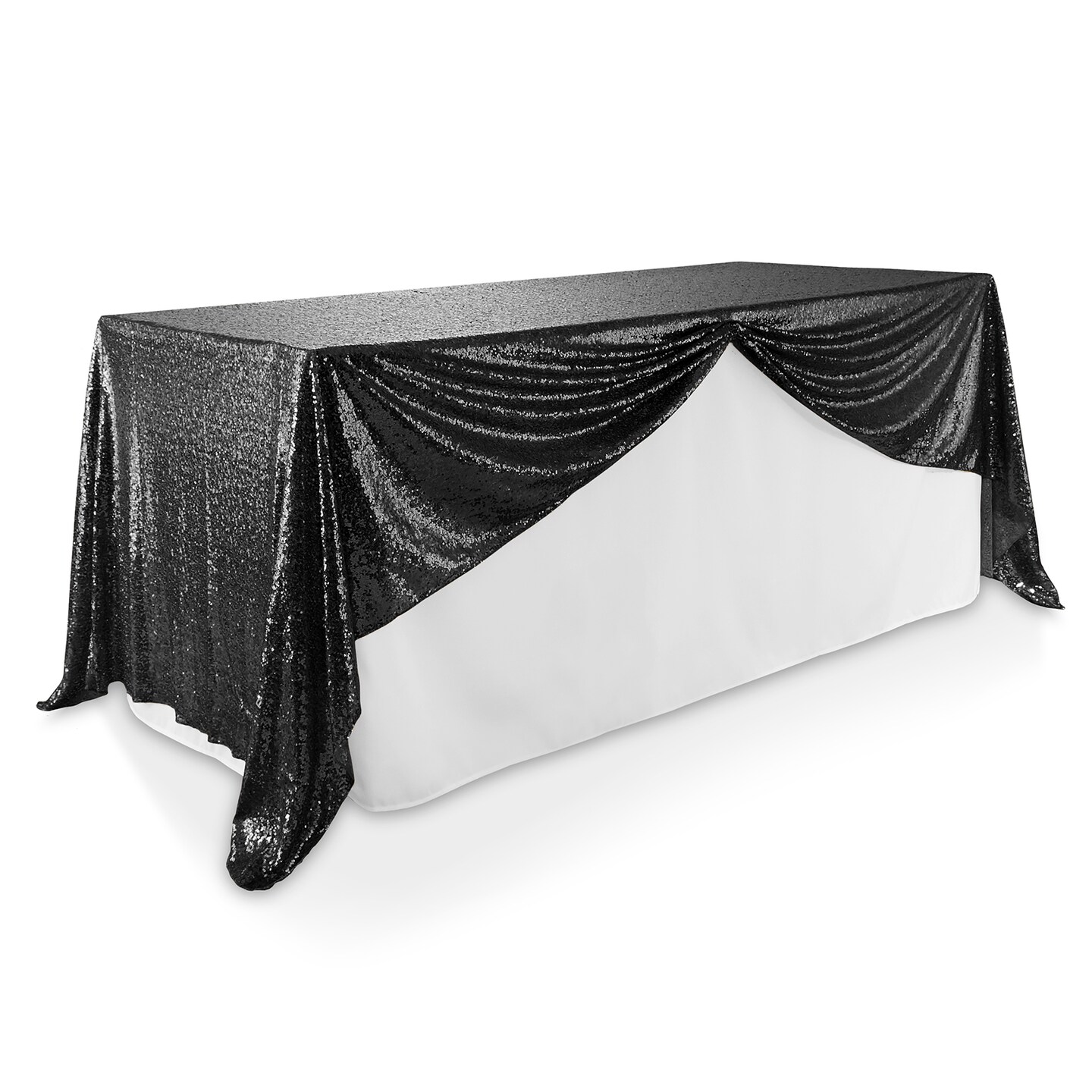 Lann's Linens Chemin De Table à Paillettes Argentées – 30,5 X 274 Cm – Idéal Pour Mariage, Fête, Banquet