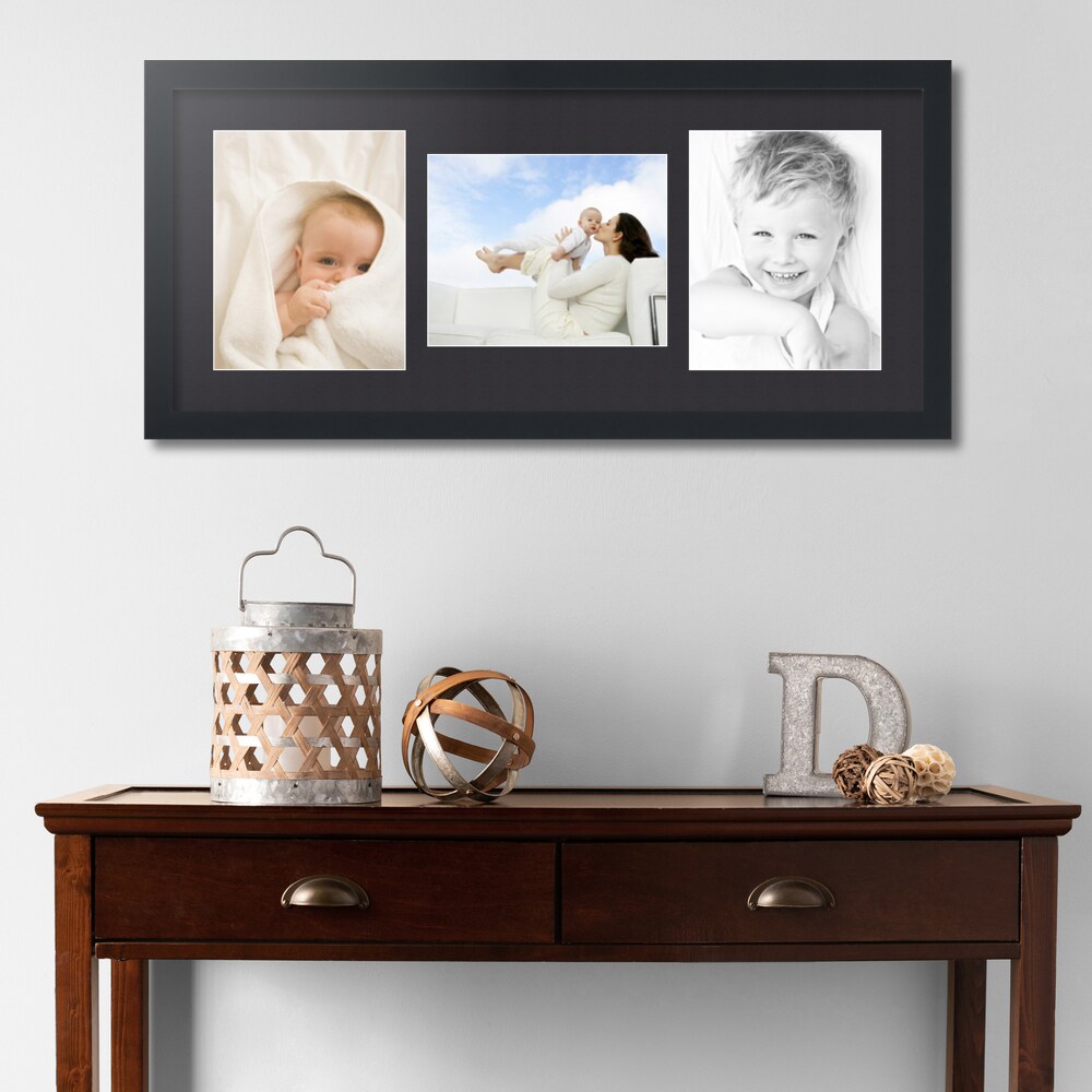 ArtToFrames Collage Photo Picture Frame with 3 - 8x10 inch Openings, Framed in Black with Over 62 Mat Color Options and Plexi Glass (CSM-3926-117)