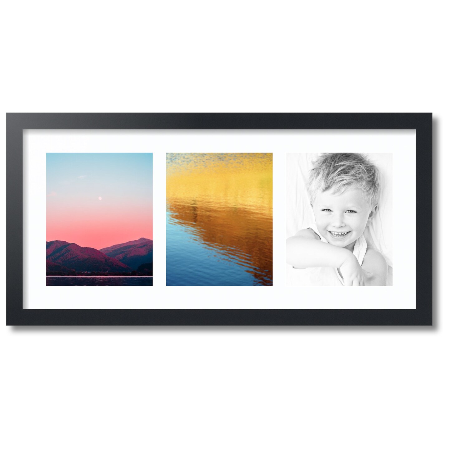 ArtToFrames Collage Photo Picture Frame with 3 - 8x10 inch Openings, Framed in Black with Over 62 Mat Color Options and Plexi Glass (CSM-3926-25)