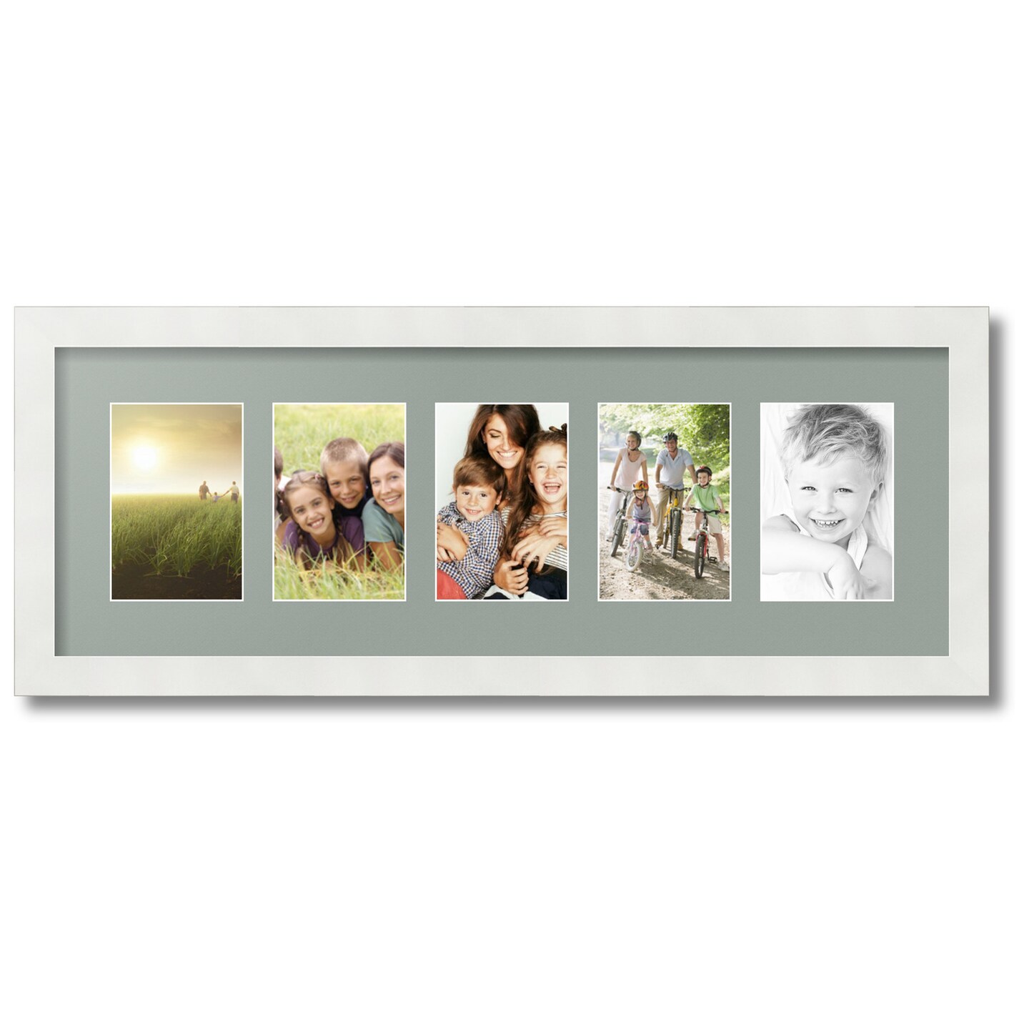 ArtToFrames Collage Photo Picture Frame with 5 - 4x6 inch Openings, Framed in White with Over 62 Mat Color Options and Plexi Glass (CSM-3966-153)