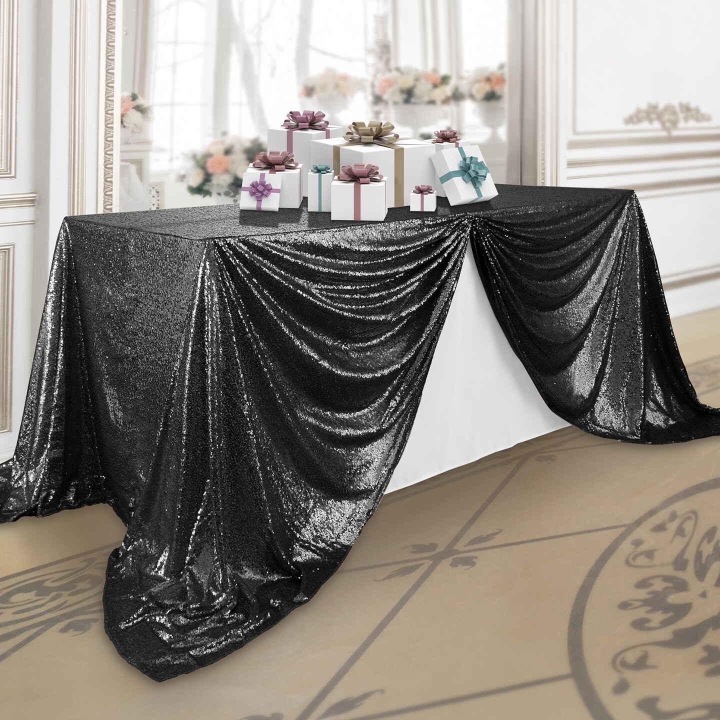 Lann's Linens Sequin Tablecloths, Overlay Covers and Table Runners