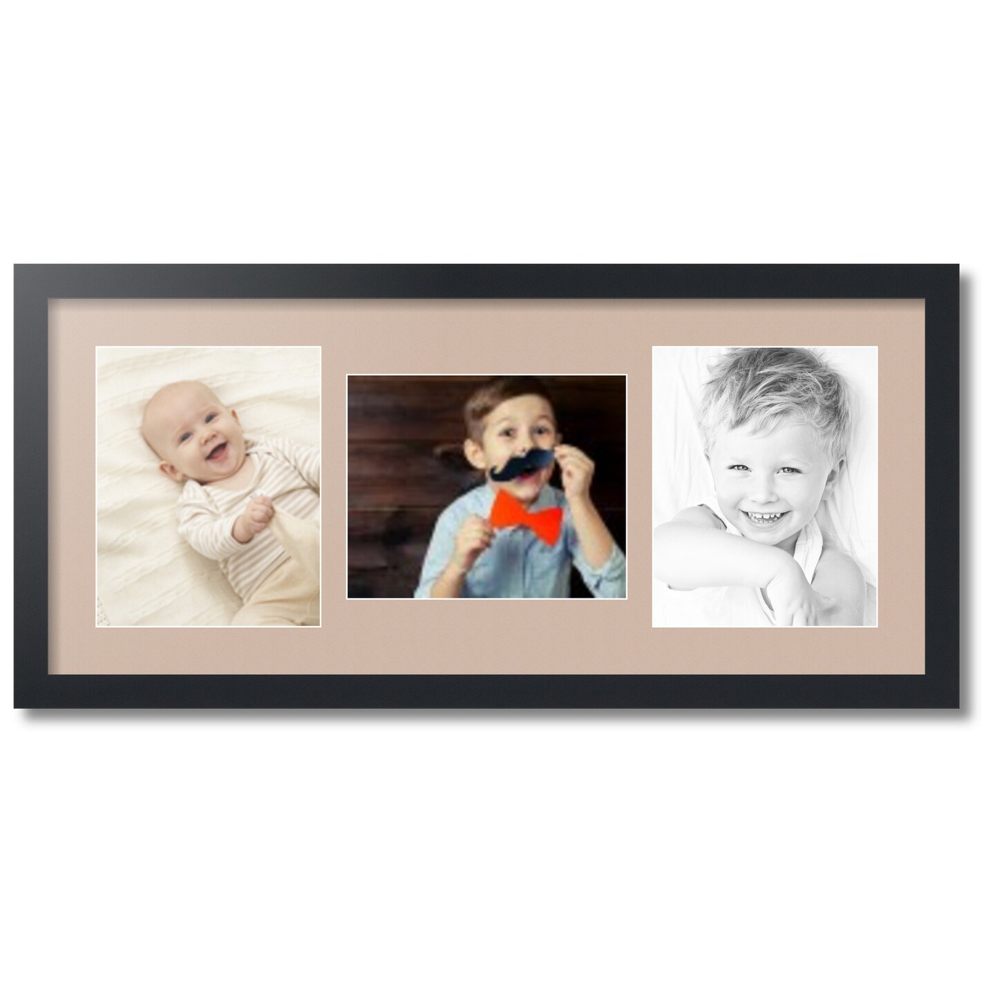 ArtToFrames Collage Photo Picture Frame with 3 - 8x10 inch Openings, Framed in Black with Over 62 Mat Color Options and Plexi Glass (CSM-3926-117)