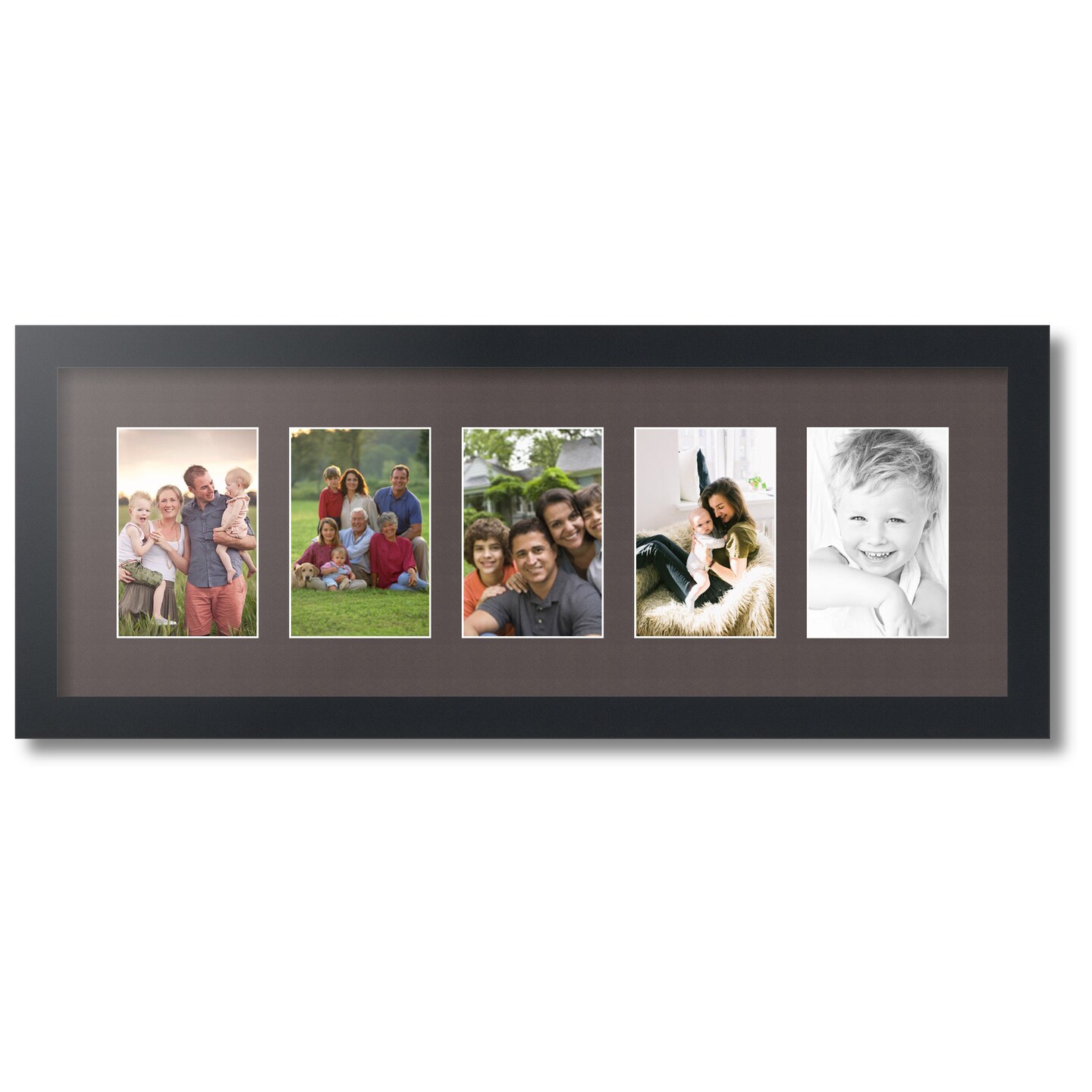ArtToFrames Collage Photo Picture Frame with 5 - 4x6 inch Openings, Framed in Black with Over 62 Mat Color Options and Plexi Glass (CSM-3926-153)