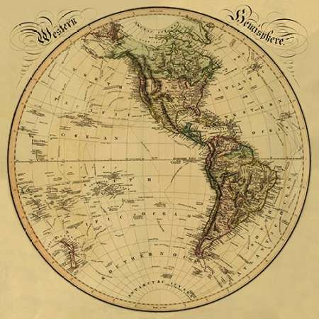 Western Hemisphere, 1831 - Tea Stained Poster Print by Daniel Lizars - Item # VARPDX394054