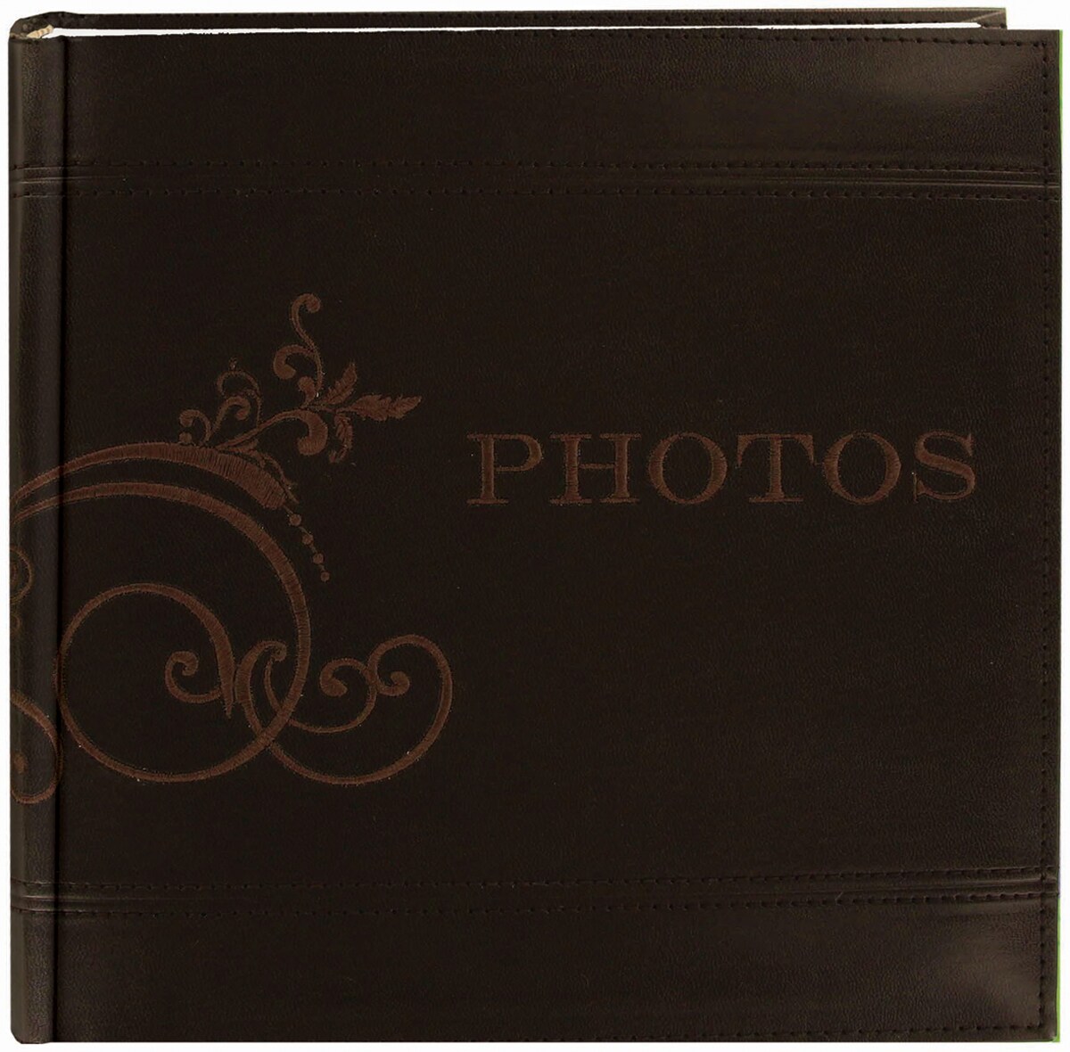 Pioneer Embroidered Scroll Leatherette Photo Album 8"X8"-Brown