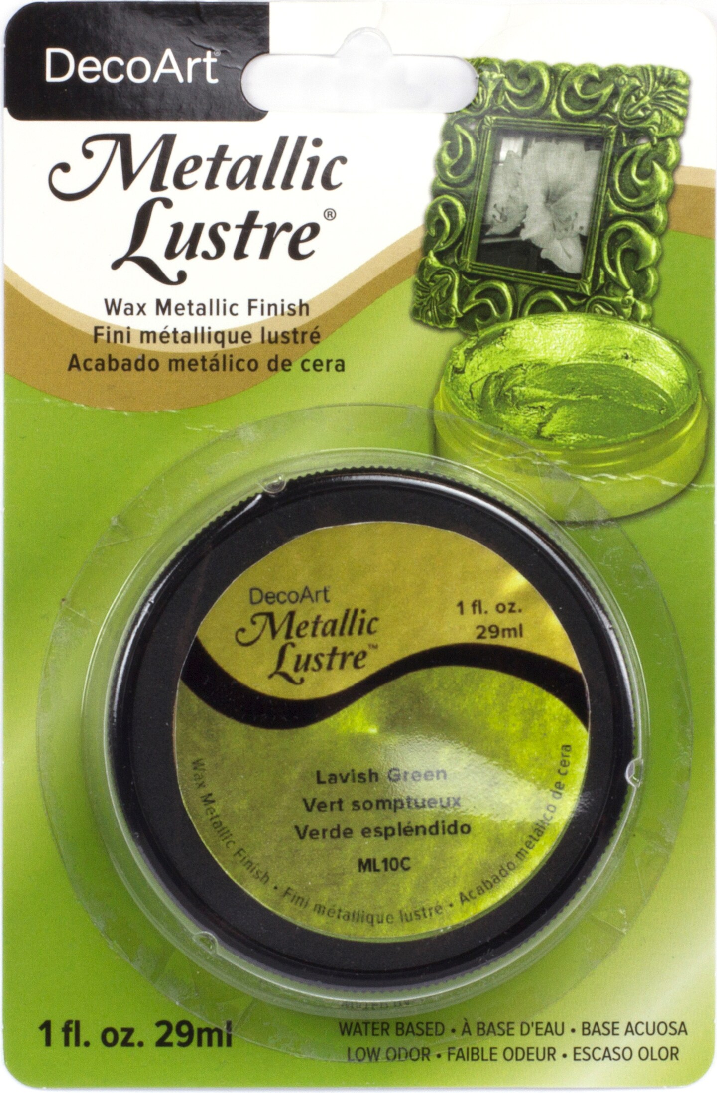 Decoart Metallic Lustre Wax Finish 1Oz-Lavish Green