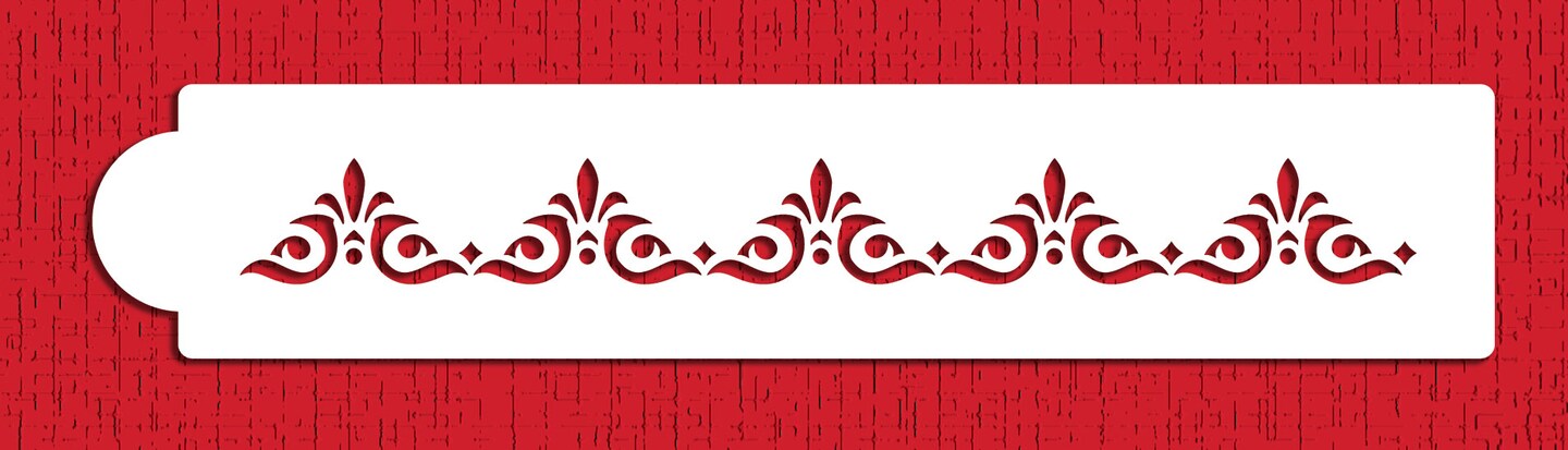 Mexican Tile Cake Stencil Tier #3 | C543 by Designer Stencils | Cake Decorating Tools | Baking Stencils for Royal Icing, Airbrush, Dusting Powder | Reusable Plastic Food Grade Stencil for Cakes | Easy to Use & Clean Cake Stencil