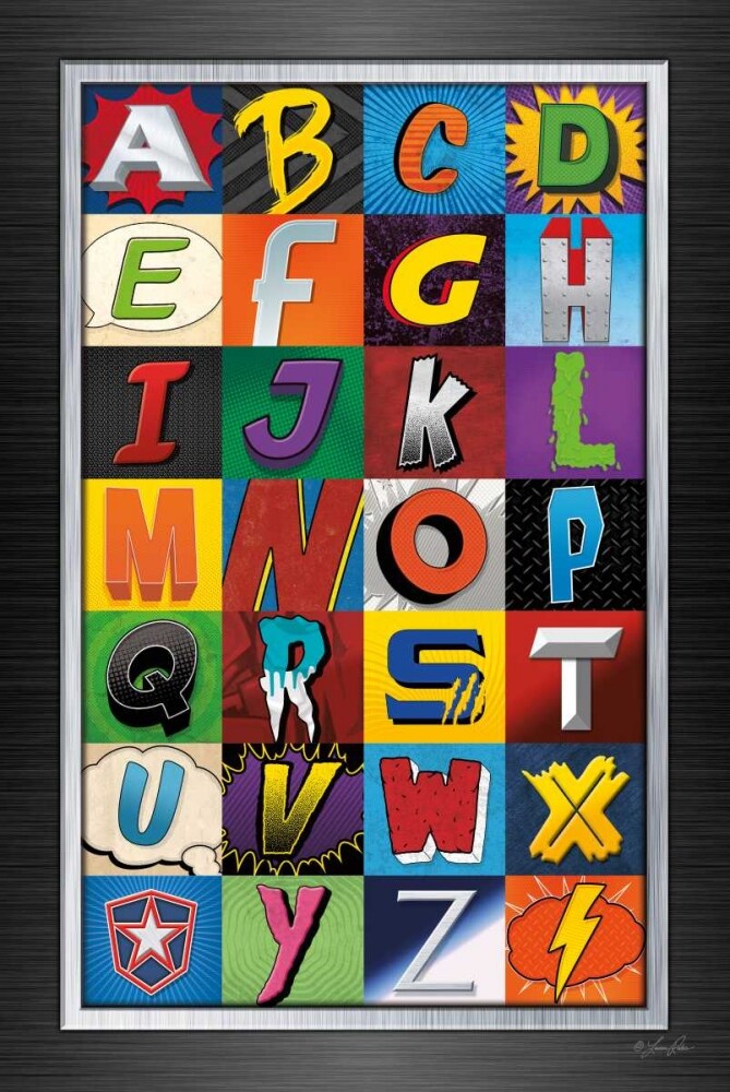 Superhero Alphabet Poster Print by Lauren Rader - Item # VARPDXRAD1154