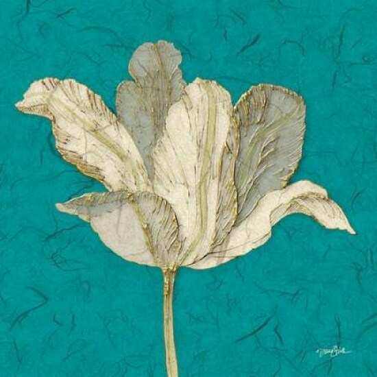 Teal Behind Tulip Poster Print by Diane Stimson # DSSQ208B2