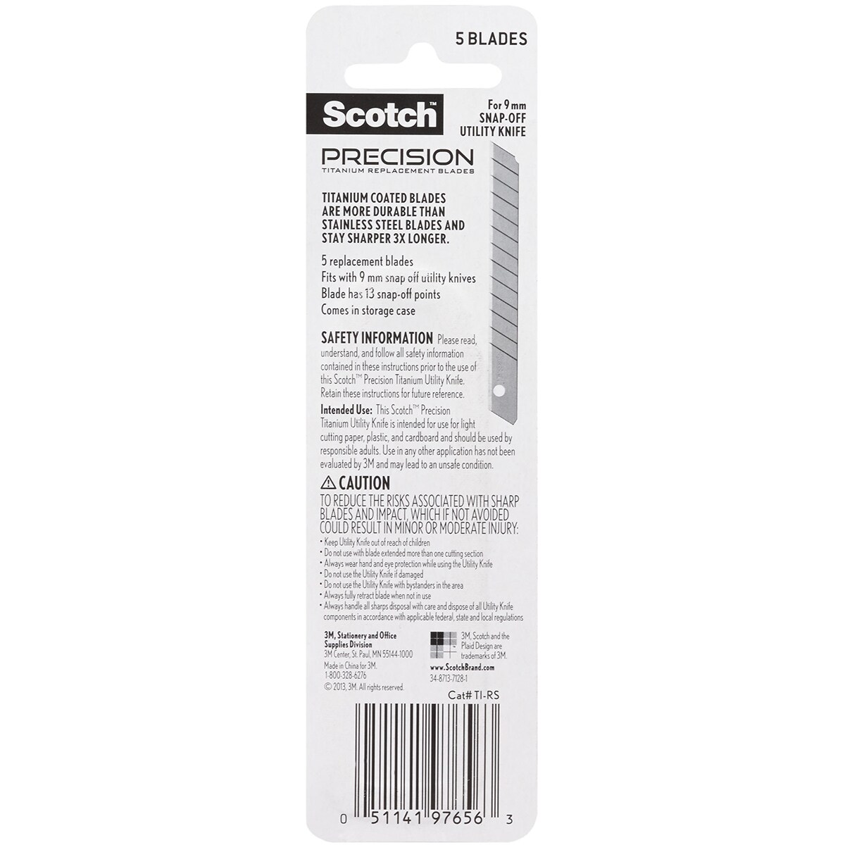 Scotch Utility Knife Refill Blades 5/Pkg-Small