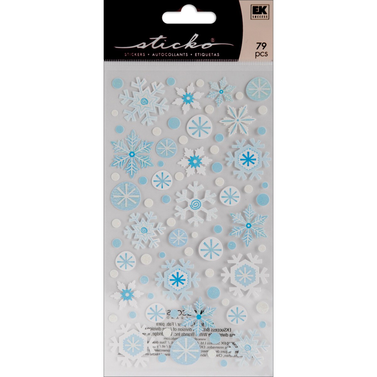 Sticko Stickers - Winter Snowflakes with UV Accents, 79pcs
