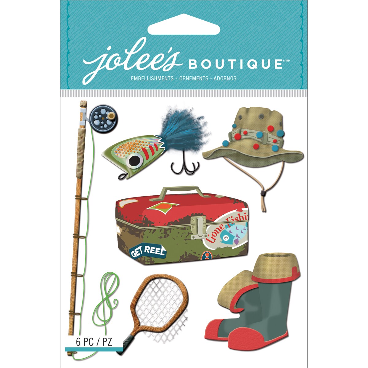 Jolee&#x27;s Boutique Dimensional Stickers-Fishing