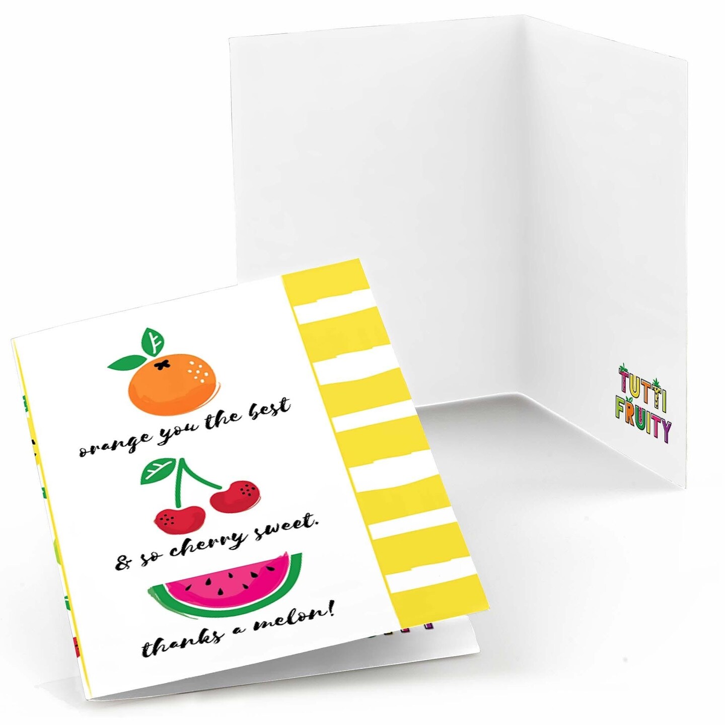 Big Dot of Happiness Tutti Fruity - Frutti Summer Baby Shower or Birthday Party Thank You Cards (8 count)