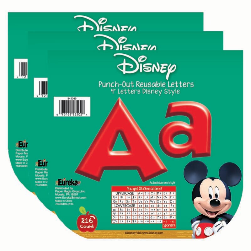 Mickey Mouse Clubhouse&#xAE; Mickey Red Deco 4&#x22; Letters, 216 Per Pack, 3 Packs