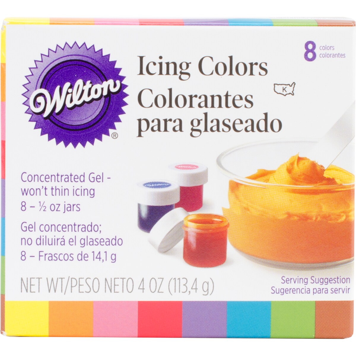 Wilton Icing Colors .5oz 8/Pkg-Assorted Colors