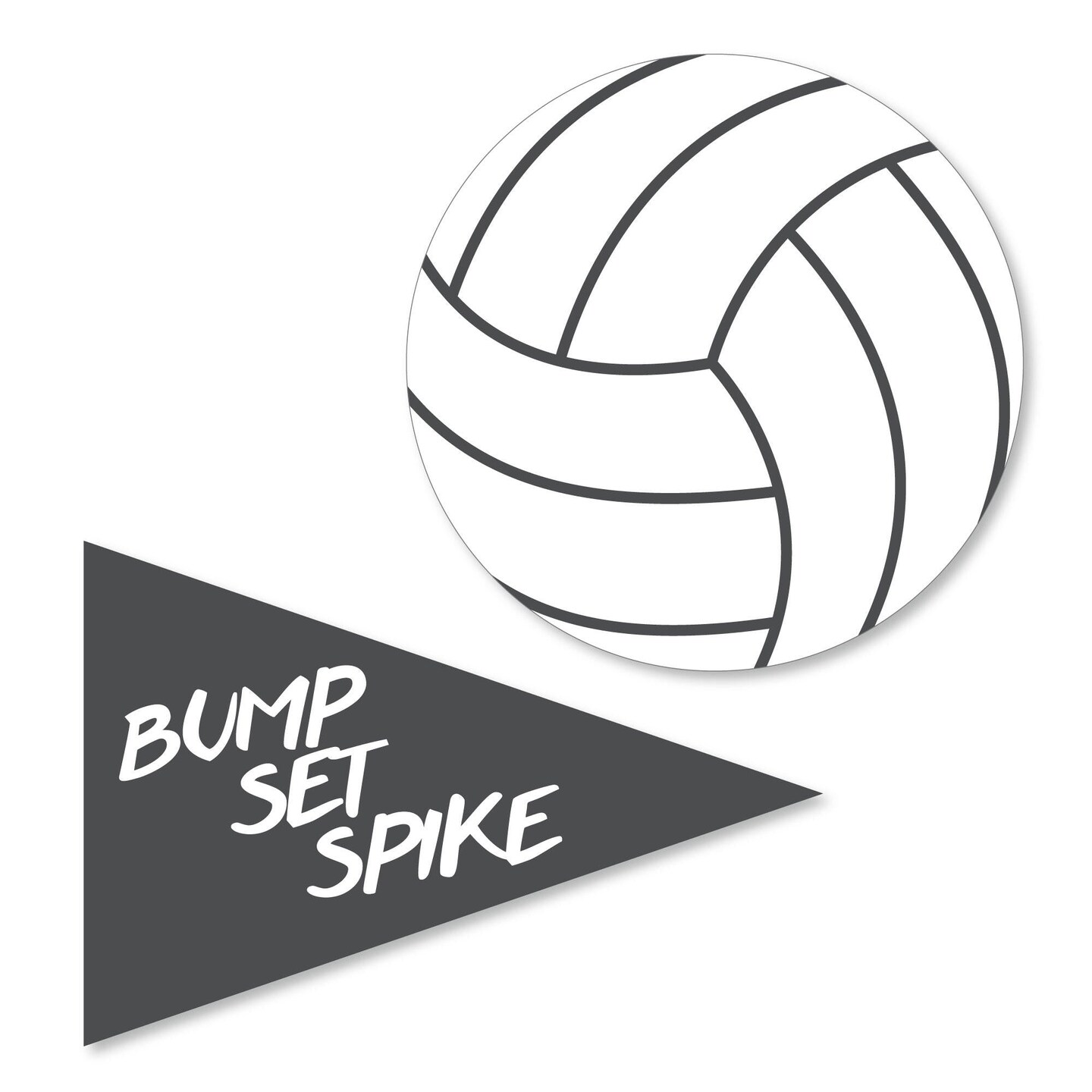 Big Dot of Happiness Bump, Set, Spike - Volleyball DIY Shaped Baby Shower or Birthday Party Paper Cut-Outs - 24 Count