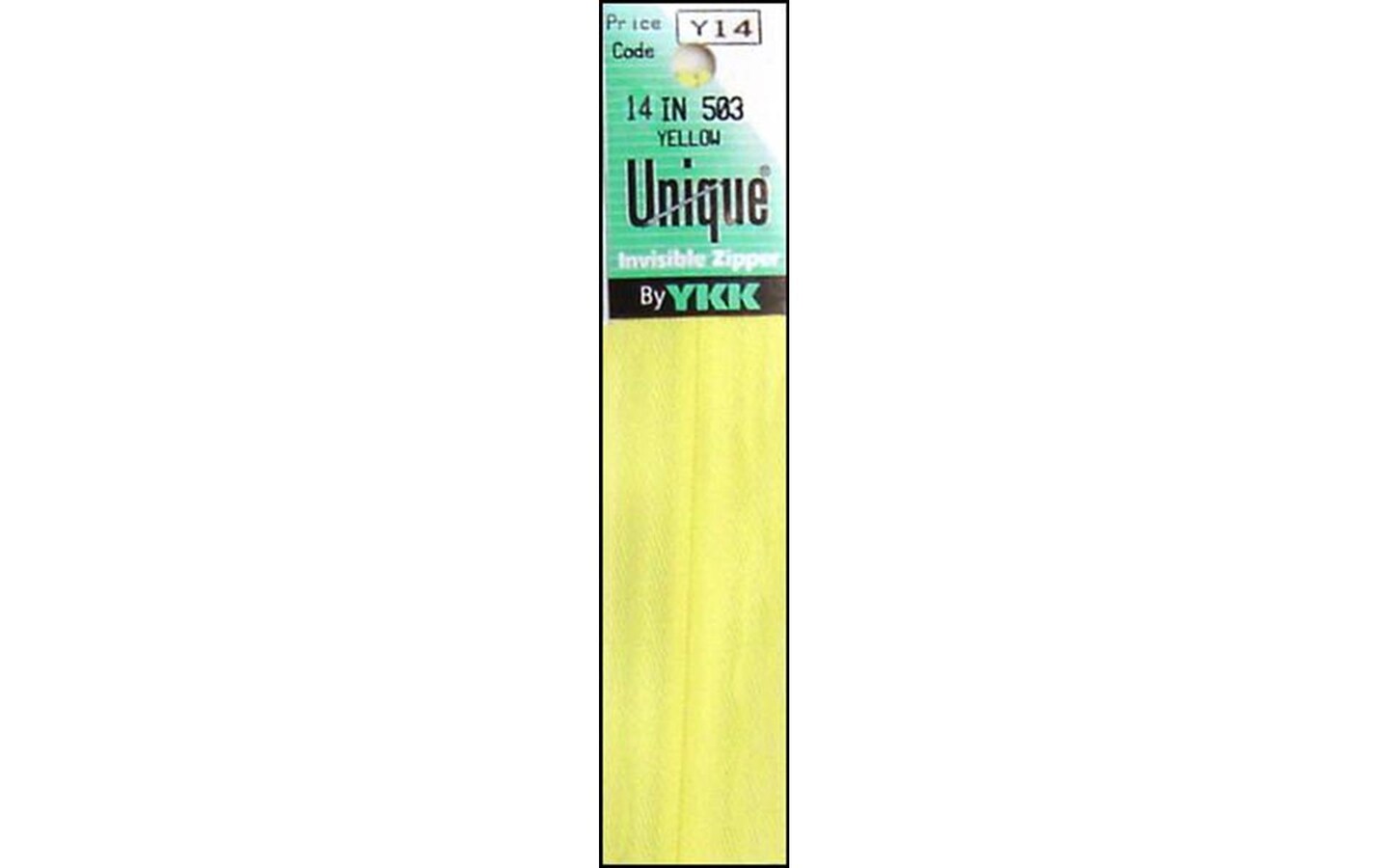 YKK Unique Invisible Zipper 14&#x22; Yellow