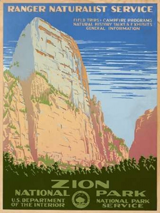 Zion National Park ca. 1938 Poster Print by Ranger Naturalist Service - Item # VARPDX455902